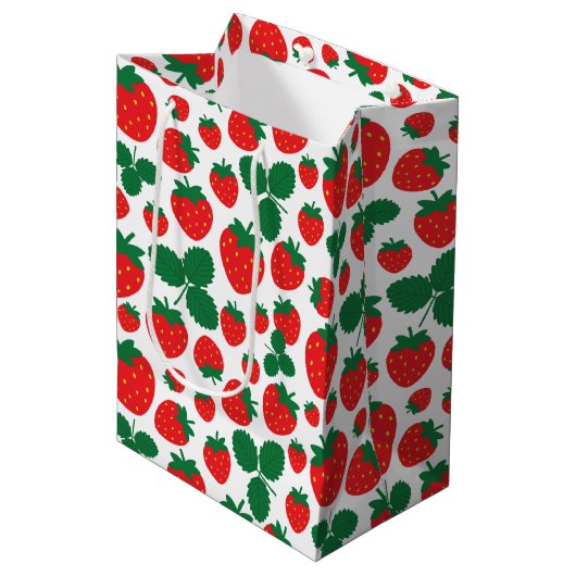 Erdbeeren Mittlere Geschenktüte (Vorderseite Schrägansicht)