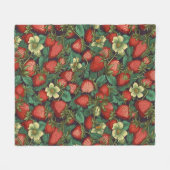 Erdbeeren Muster Fleecedecke (Vorderseite (Horizontal))
