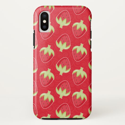 Erdbeeren Muster Handy Case - Rot (Rückseite)