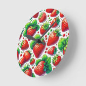 Erdbeeren Muster Runde Wanduhr (Winkel)