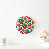Erdbeeren Muster Runde Wanduhr (Zuhause)