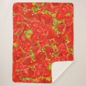 Erdbeeren Muster Sherpadecke (Vorderseite)