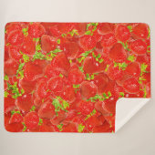 Erdbeeren Muster Sherpadecke (Vorderseite (Horizontal))