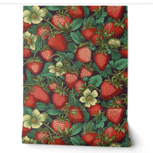 Erdbeeren Muster Tapete