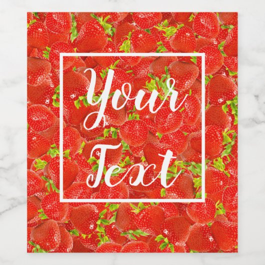 Erdbeeren Muster Weinetikett (Einzelnes Label)