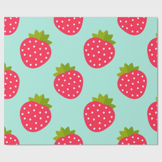 Erdbeeren Muster Wrapping Paper Geschenkpapier (Flach)