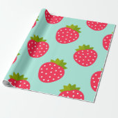 Erdbeeren Muster Wrapping Paper Geschenkpapier (Ungerollt)