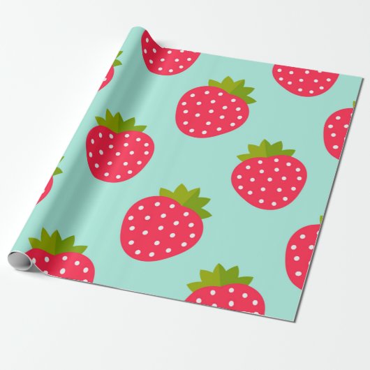 Erdbeeren Muster Wrapping Paper Geschenkpapier (Ungerollt)