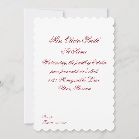 Erdbeeren Nachmittag Nachmittag Einladung (Rückseite)