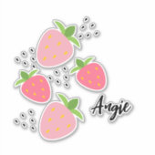 Erdbeeren Name Custom Decal Aufkleber (Vorderseite)