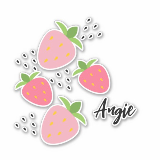 Erdbeeren Name Custom Decal Aufkleber (Vorderseite)