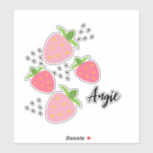 Erdbeeren Name Custom Decal Aufkleber (Blatt)