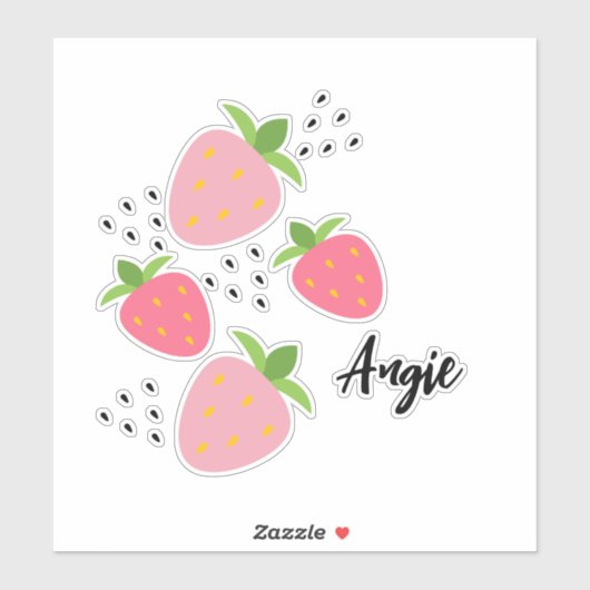 Erdbeeren Name Custom Decal Aufkleber (Blatt)