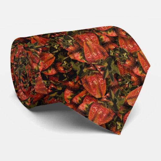 Erdbeeren Necktie Krawatte (Gerollt)