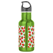 Erdbeeren Niedlich Kinder Wasserflasche mit Name (Rückseite)