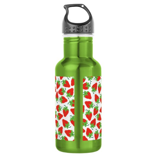 Erdbeeren Niedlich Kinder Wasserflasche mit Name (Rückseite)