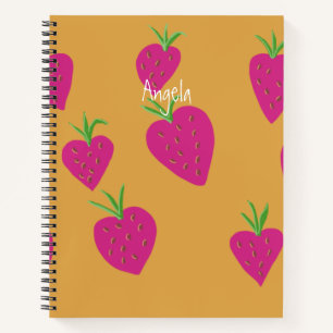Erdbeeren-Notebook individuell anpassbar Notizblock