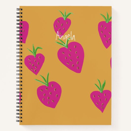 Erdbeeren-Notebook individuell anpassbar Notizblock (Vorderseite)