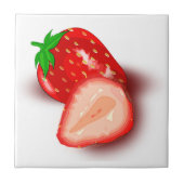 Erdbeeren Obst Anpassbare Bildvorlage Weiß Fliese (Vorderseite)