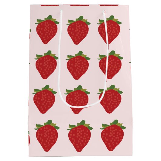 Erdbeeren Obst Niedlich Sommer Erdbeeren Mittlere Geschenktüte (Rückseite)