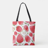 Erdbeeren & Ombre Monogram + Rot & Grün Tasche (Rückseite)
