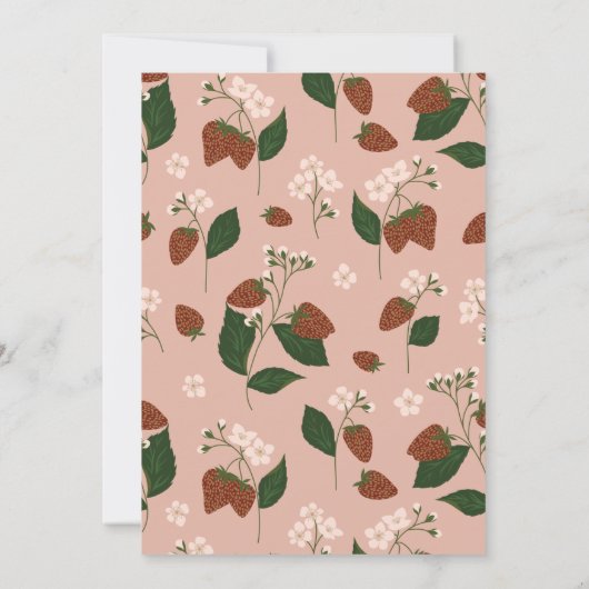 Erdbeeren Paare Hochzeitsbrunch-Dusche Einladung (Rückseite)