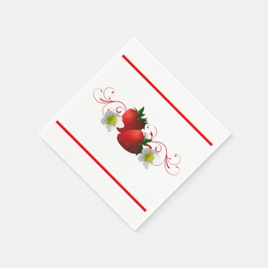 Erdbeeren Paper Napkins Serviette (Ecke)