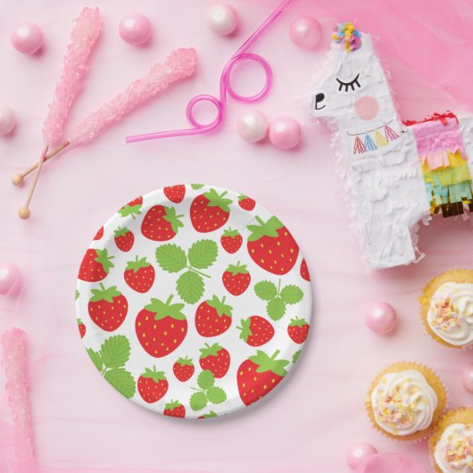 Erdbeeren-Papierplatte Pappteller (Party)