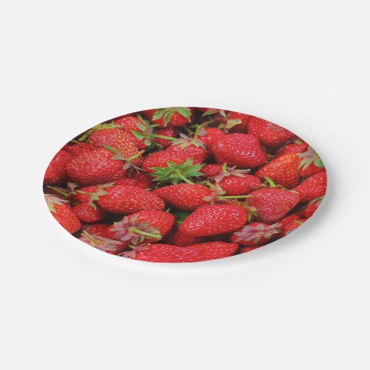 Erdbeeren Pappteller (Schrägansicht)