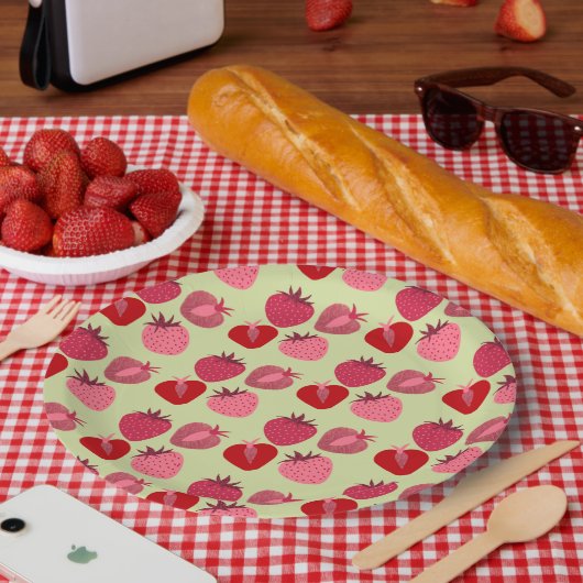 Erdbeeren Pappteller (Picknick)