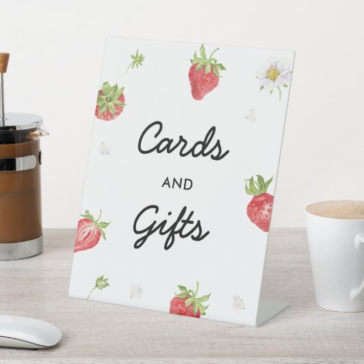 Erdbeeren-Party-Karten und Tafelschilder Sockelschild (In SItu)