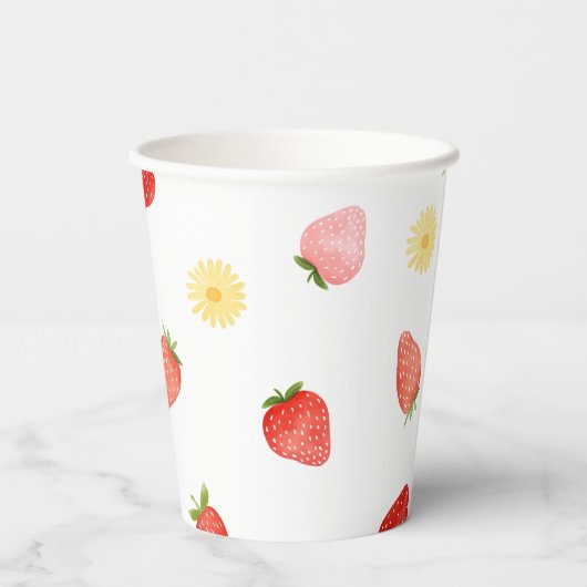 Erdbeeren Party Paper Cups Pappbecher (Rückseite)