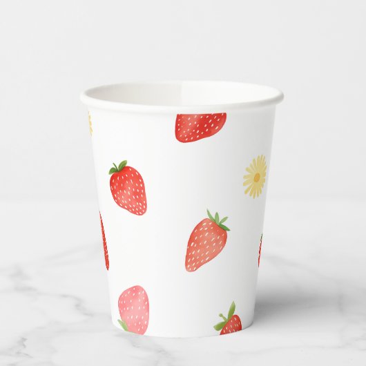 Erdbeeren Party Paper Cups Pappbecher (Links)