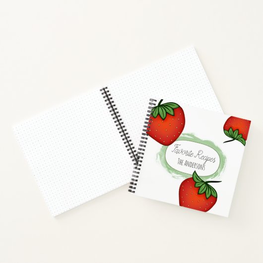 Erdbeeren Personal Kochbuch Rezept Notebook Notizblock (Innenseite)