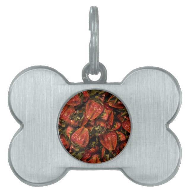 Erdbeeren Pet Tag Tiermarke (Vorderseite)