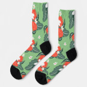 Erdbeeren Pflaster-Gartenmuster Socken (Linkes Detail)
