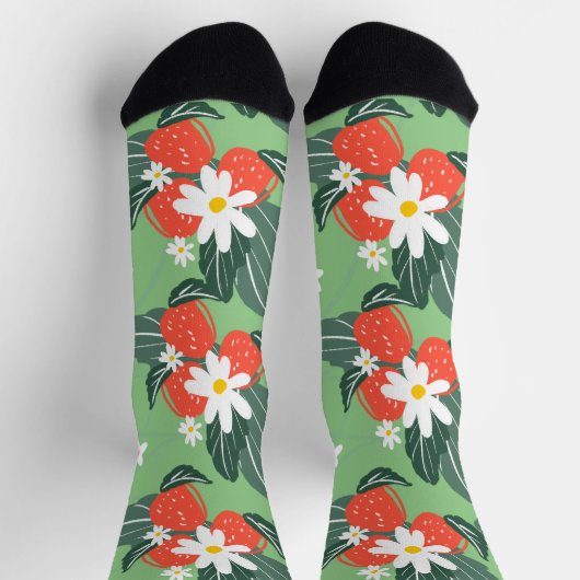 Erdbeeren Pflücken Patch Gartenmuster Socken (Oben)