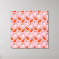 Erdbeeren Pink White Doodle Fruchtmuster