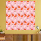 Erdbeeren Pink White Doodle Fruchtmuster Leinwanddruck (Insitu (Wohnzimmer))