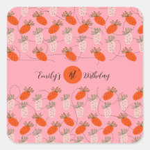 Erdbeeren Pink White Doodle Geburtstag