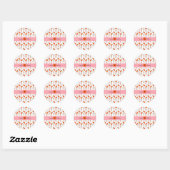 Erdbeeren Pink White Doodle Geburtstagsparty Runder Aufkleber (Blatt)