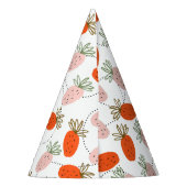 Erdbeeren Pink White Doodle Muster Partyhütchen (Rückseite)