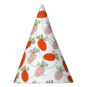 Erdbeeren Pink White Doodle Muster Partyhütchen (Rechts)