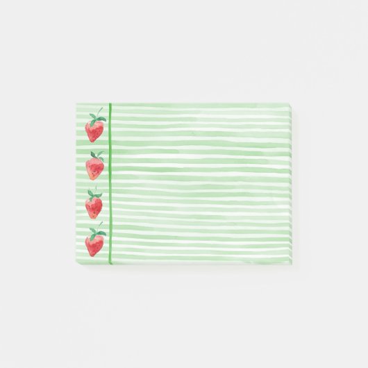 Erdbeeren Post-it Klebezettel (Vorderseite)