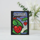 Erdbeeren Postkarte (Stehend Vorderseite)