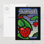 Erdbeeren Postkarte (Vorne/Hinten)