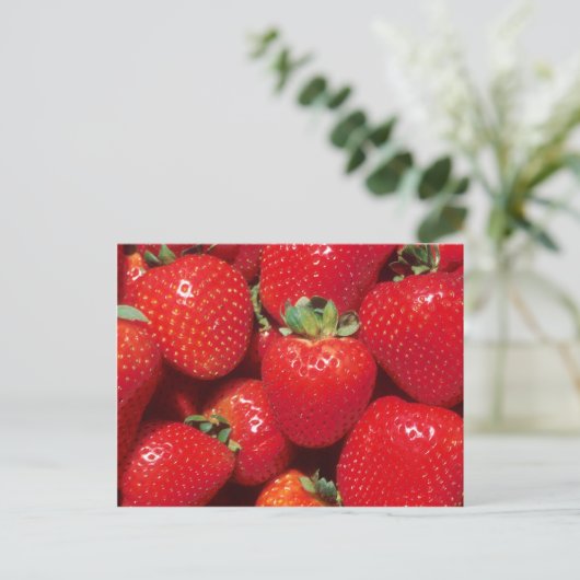 Erdbeeren Postkarte (Stehend Vorderseite)