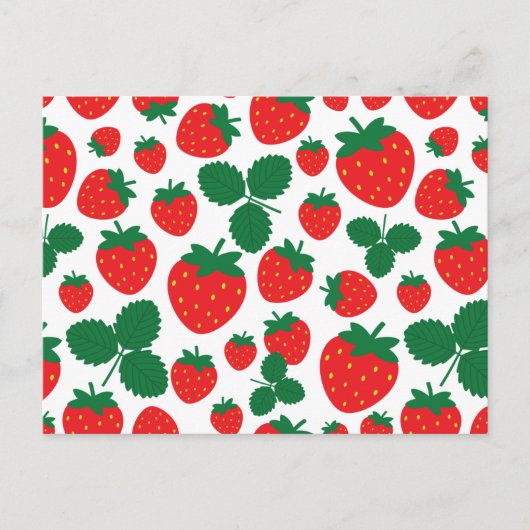 Erdbeeren Postkarte (Vorderseite)