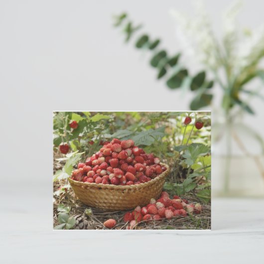 Erdbeeren Postkarte (Stehend Vorderseite)