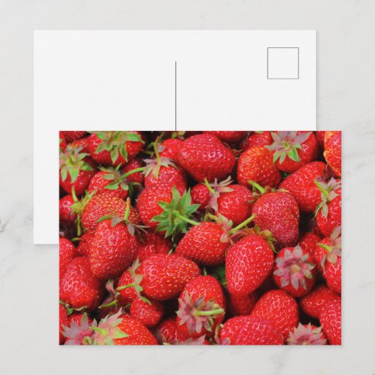 Erdbeeren Postkarte (Vorne/Hinten)